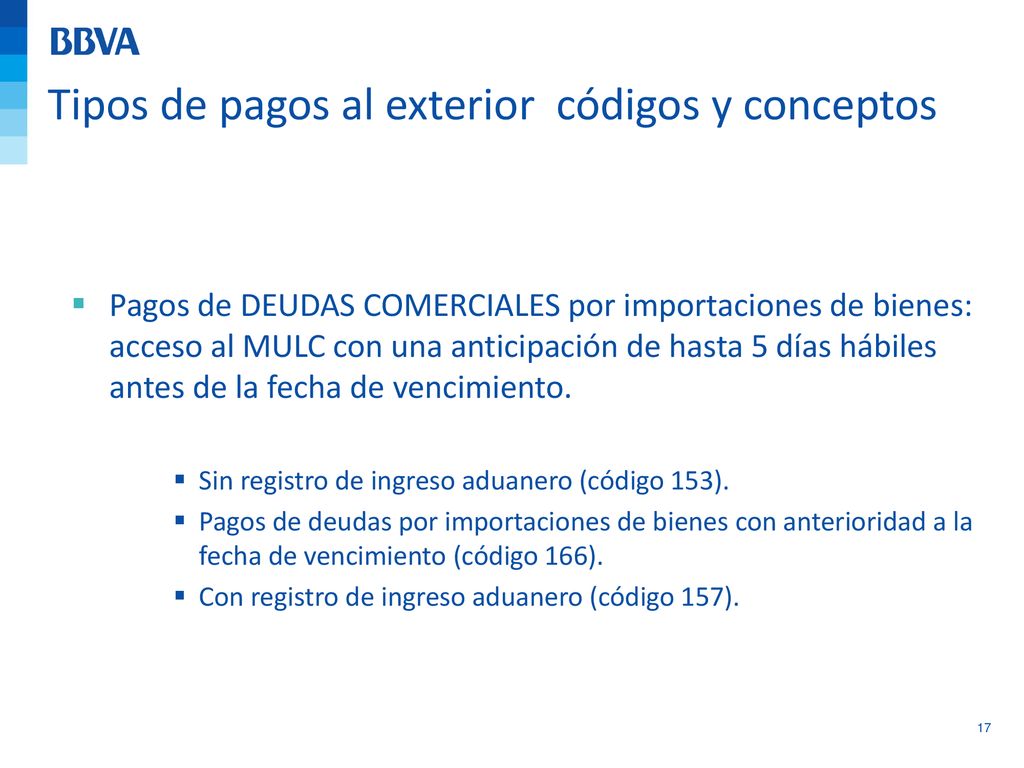 Tipos de pagos al exterior códigos y conceptos