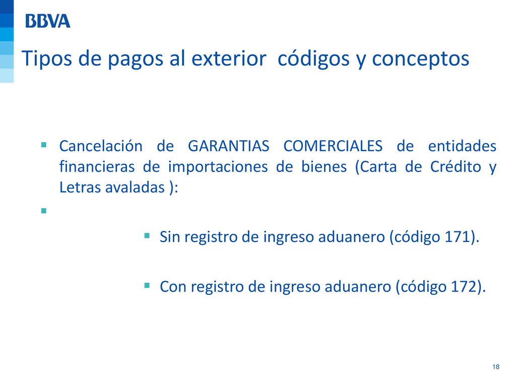 Tipos de pagos al exterior códigos y conceptos