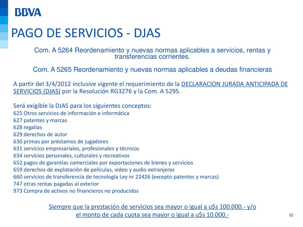 el monto de cada cuota sea mayor o igual a u$s