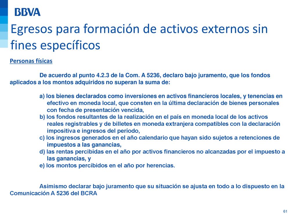 Egresos para formación de activos externos sin fines específicos