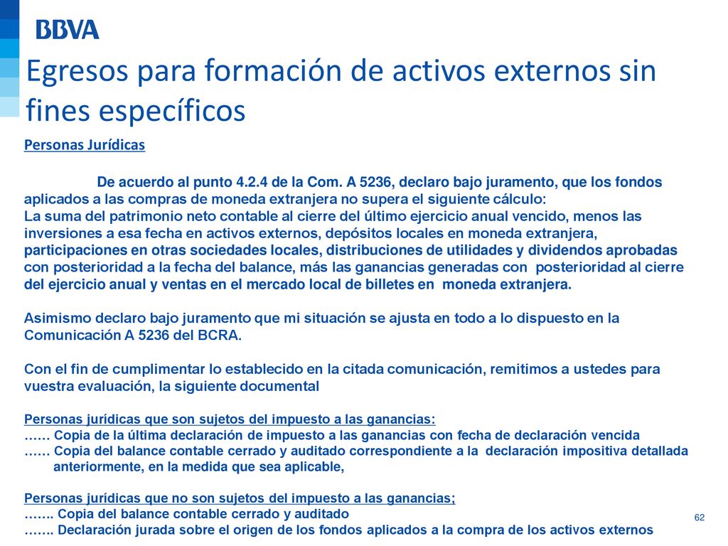Egresos para formación de activos externos sin fines específicos
