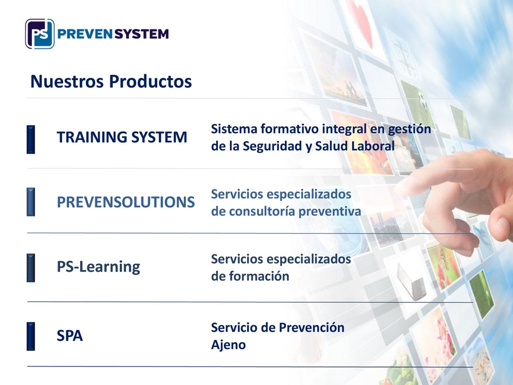 Nuestros Productos TRAINING SYSTEM PREVENSOLUTIONS PS-Learning SPA