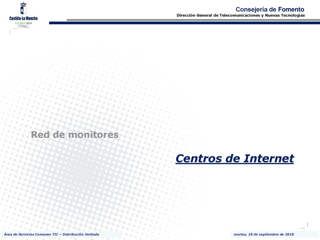 Red de monitores Centros de Internet martes, 18 de septiembre de 2018