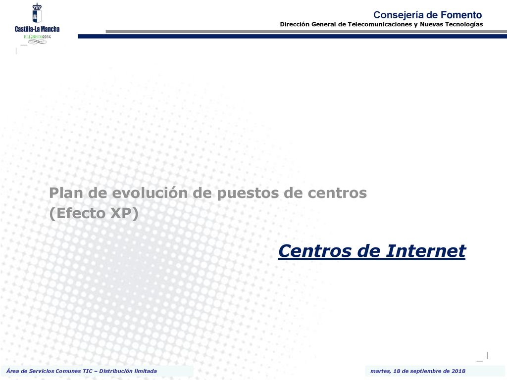 Centros de Internet Plan de evolución de puestos de centros