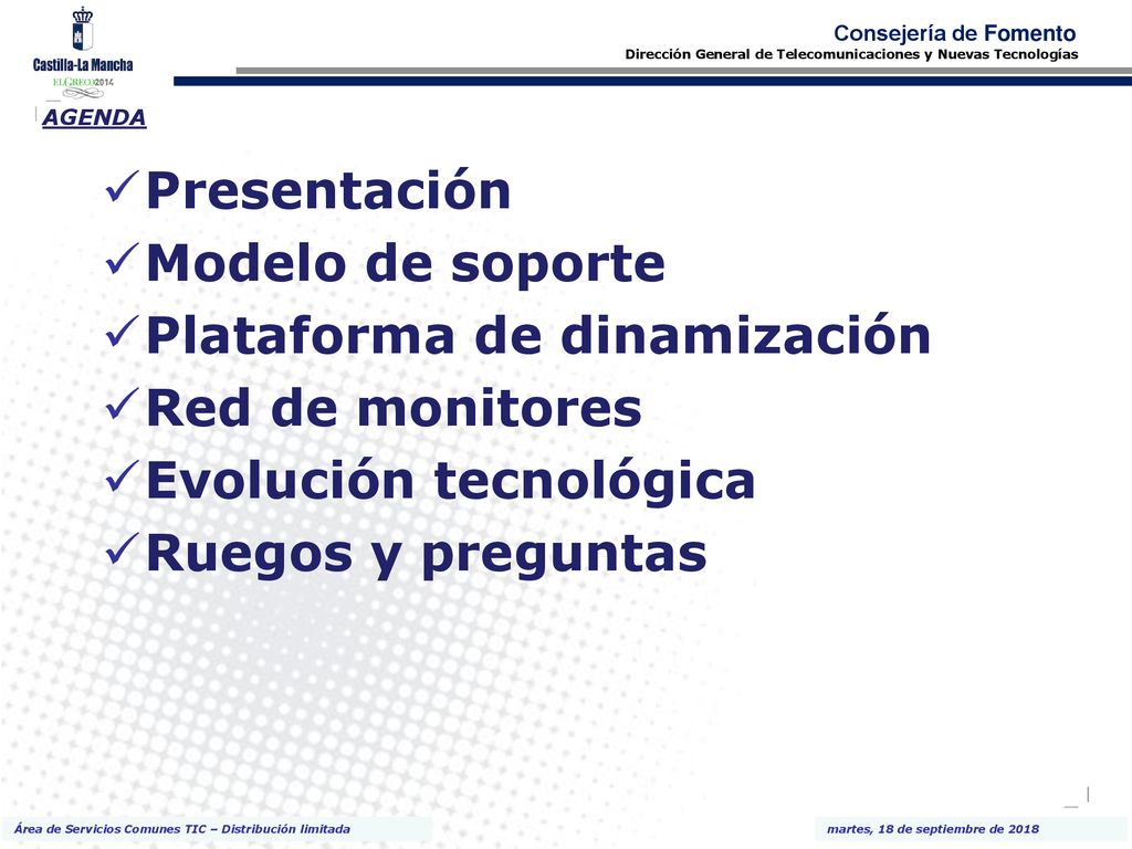 Plataforma de dinamización Red de monitores Evolución tecnológica