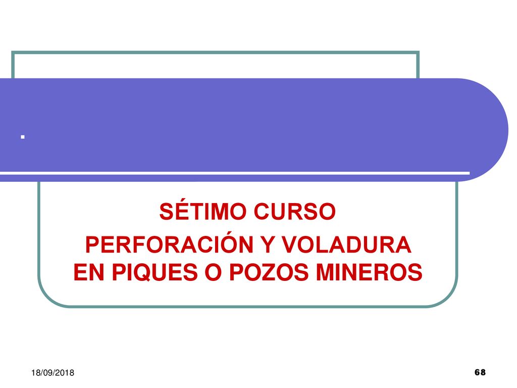SÉTIMO CURSO PERFORACIÓN Y VOLADURA EN PIQUES O POZOS MINEROS