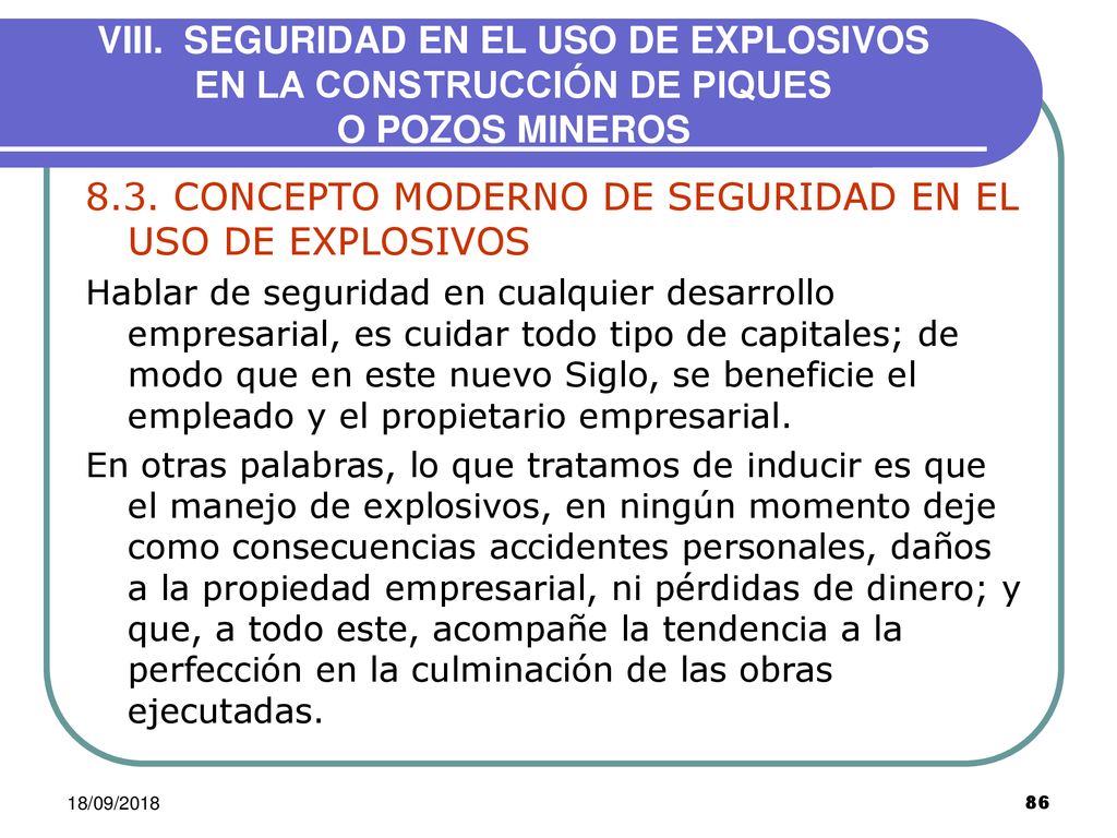8.3. CONCEPTO MODERNO DE SEGURIDAD EN EL USO DE EXPLOSIVOS