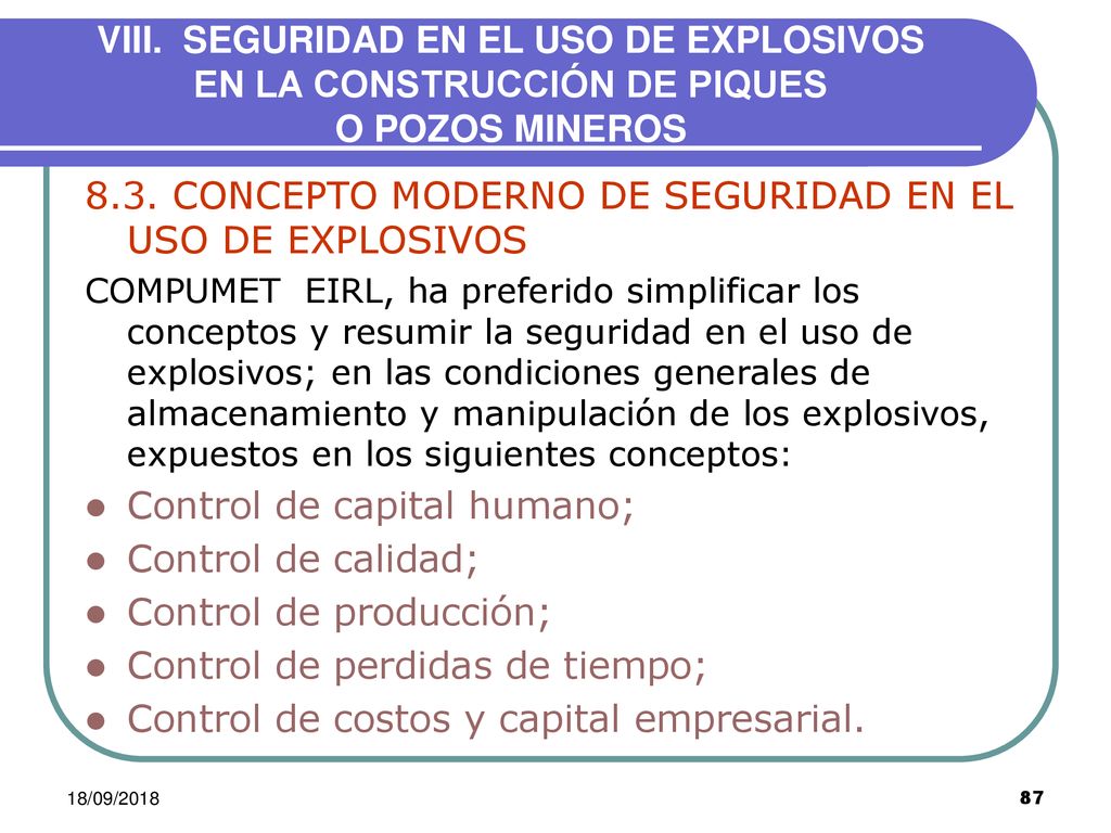 8.3. CONCEPTO MODERNO DE SEGURIDAD EN EL USO DE EXPLOSIVOS