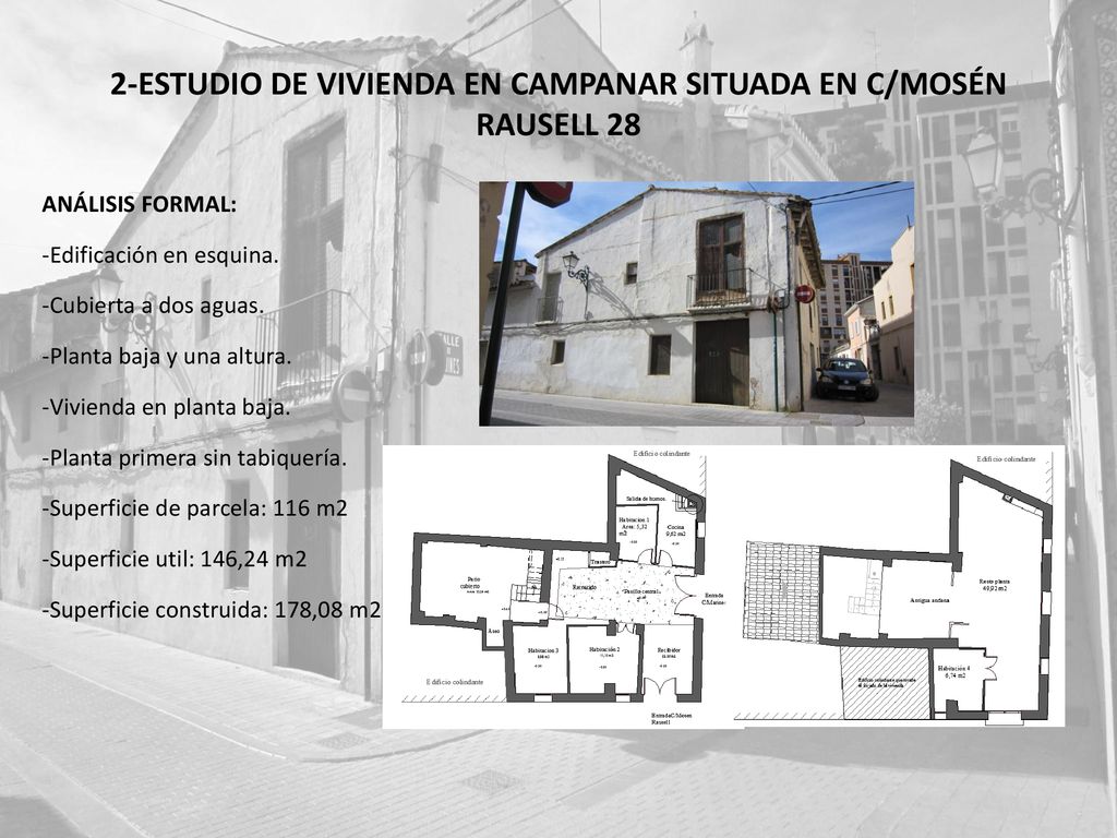 2-ESTUDIO DE VIVIENDA EN CAMPANAR SITUADA EN C/MOSÉN RAUSELL 28