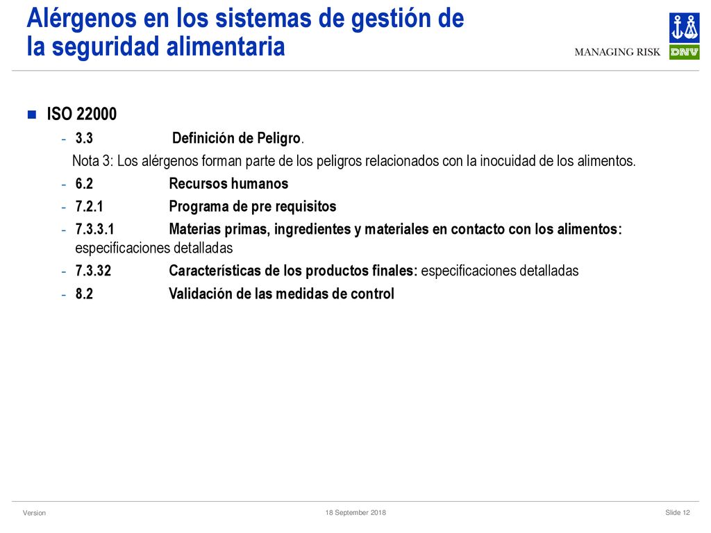 Alérgenos en los sistemas de gestión de la seguridad alimentaria