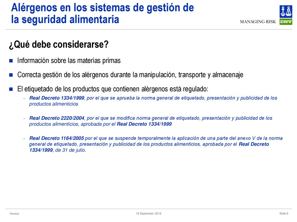 Alérgenos en los sistemas de gestión de la seguridad alimentaria