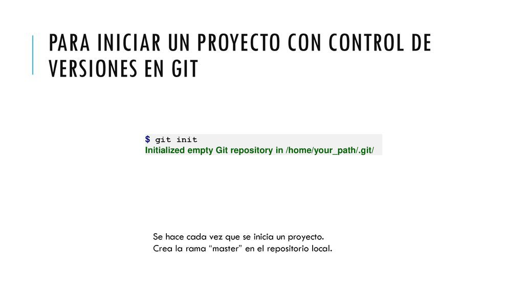 Para iniciar un proyecto con control de versiones en git