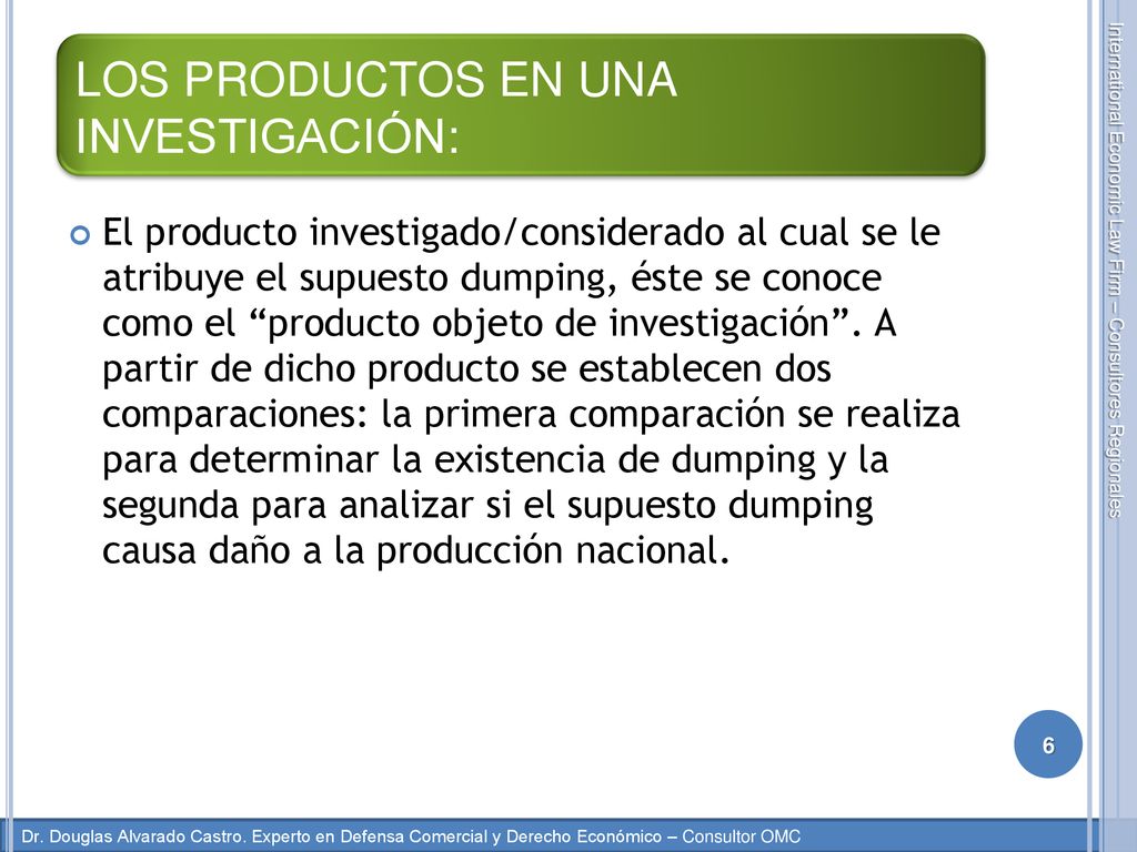 LOS PRODUCTOS EN UNA INVESTIGACIÓN: