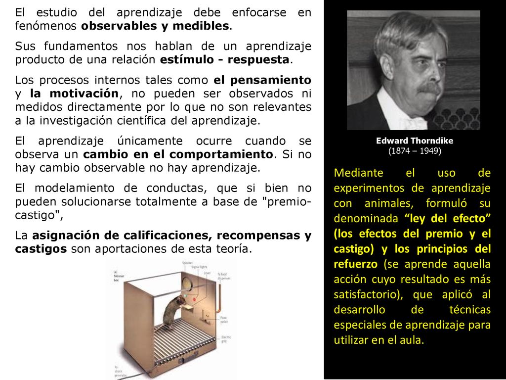 El estudio del aprendizaje debe enfocarse en fenómenos observables y medibles.