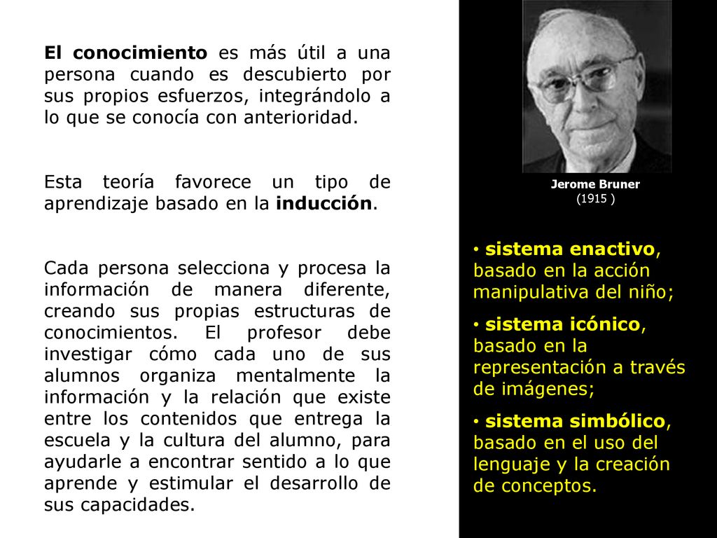 Esta teoría favorece un tipo de aprendizaje basado en la inducción.