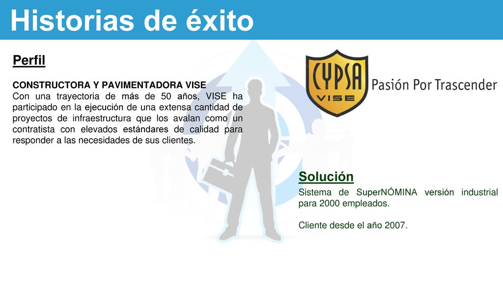 Historias de éxito Perfil Solución CONSTRUCTORA Y PAVIMENTADORA VISE