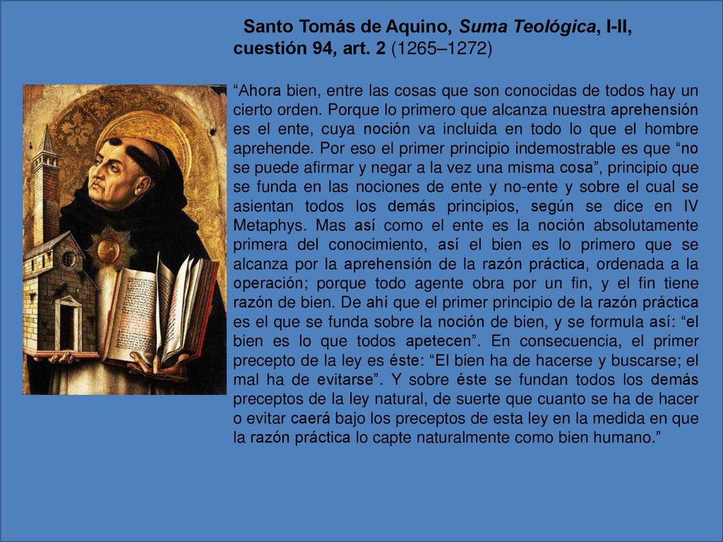 Santo Tomás de Aquino, Suma Teológica, I-II, cuestión 94, art