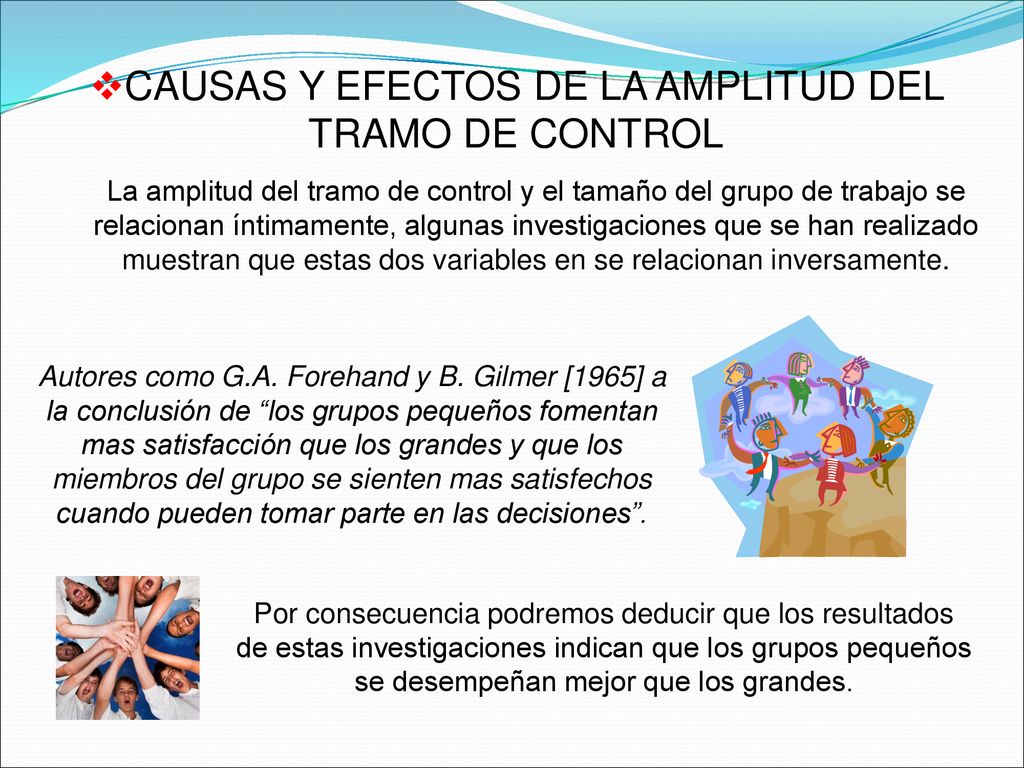 CAUSAS Y EFECTOS DE LA AMPLITUD DEL TRAMO DE CONTROL