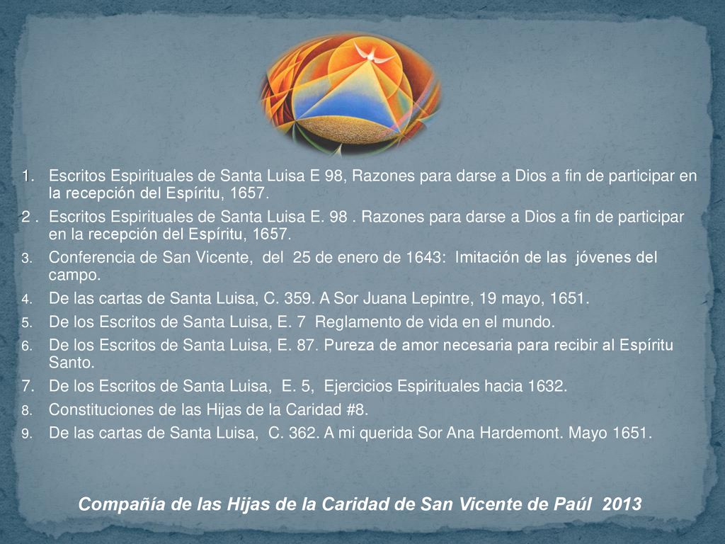 Compañía de las Hijas de la Caridad de San Vicente de Paúl 2013