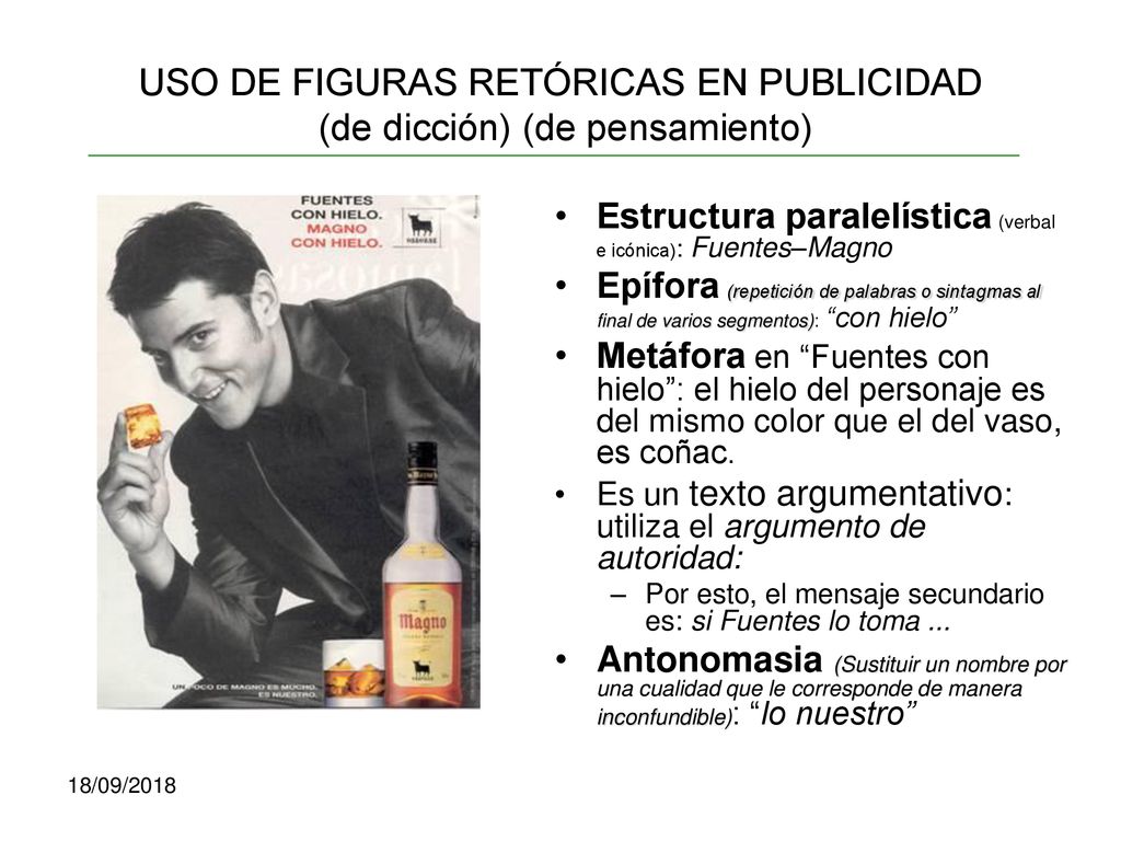 USO DE FIGURAS RETÓRICAS EN PUBLICIDAD (de dicción) (de pensamiento)