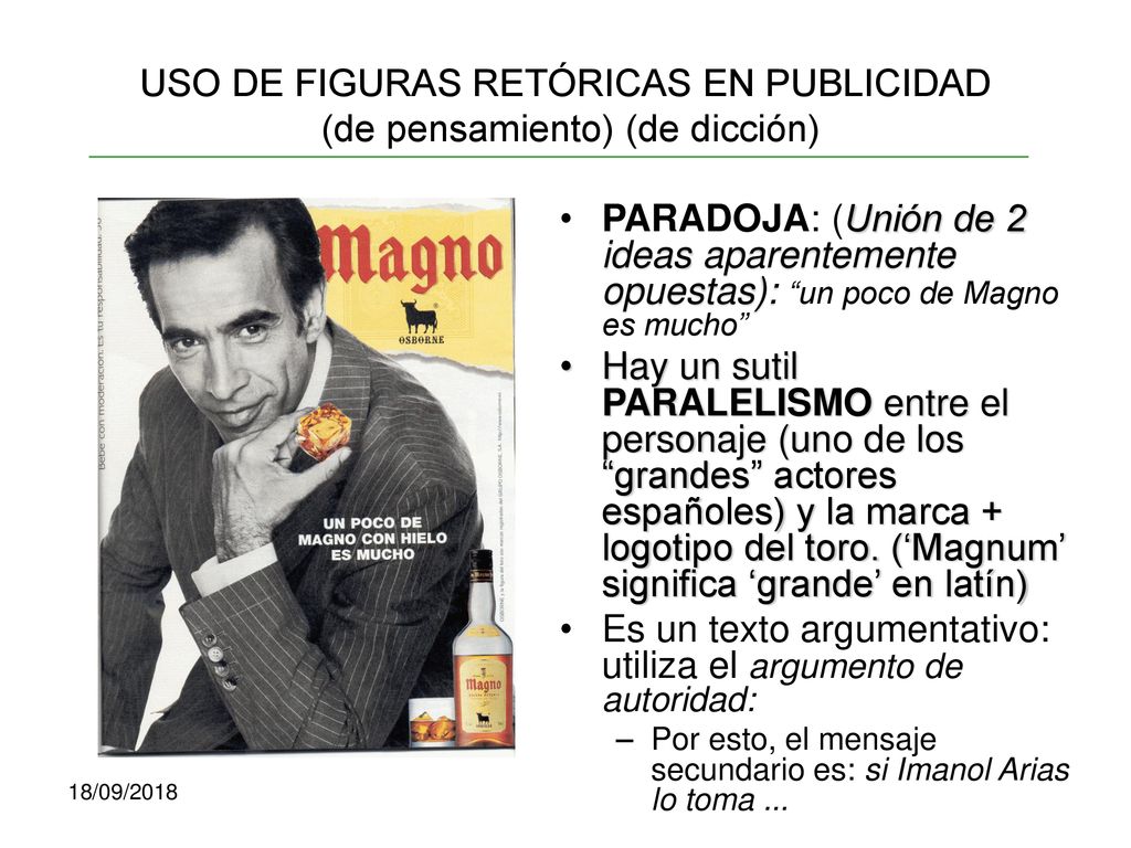 USO DE FIGURAS RETÓRICAS EN PUBLICIDAD (de pensamiento) (de dicción)