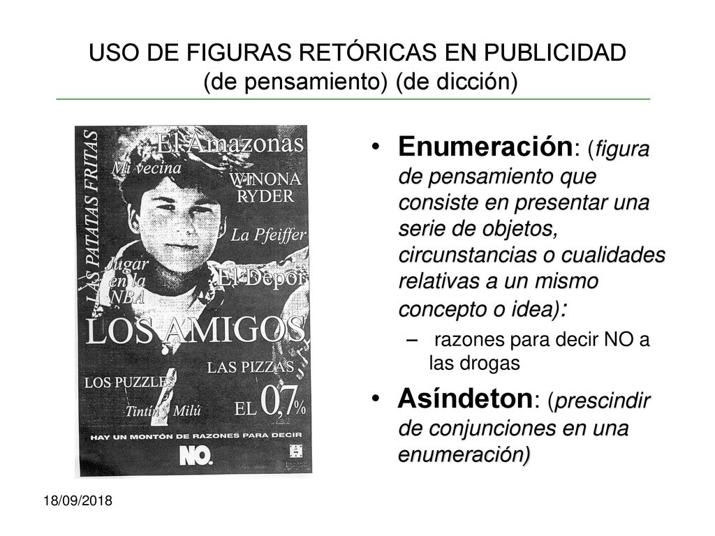 USO DE FIGURAS RETÓRICAS EN PUBLICIDAD (de pensamiento) (de dicción)