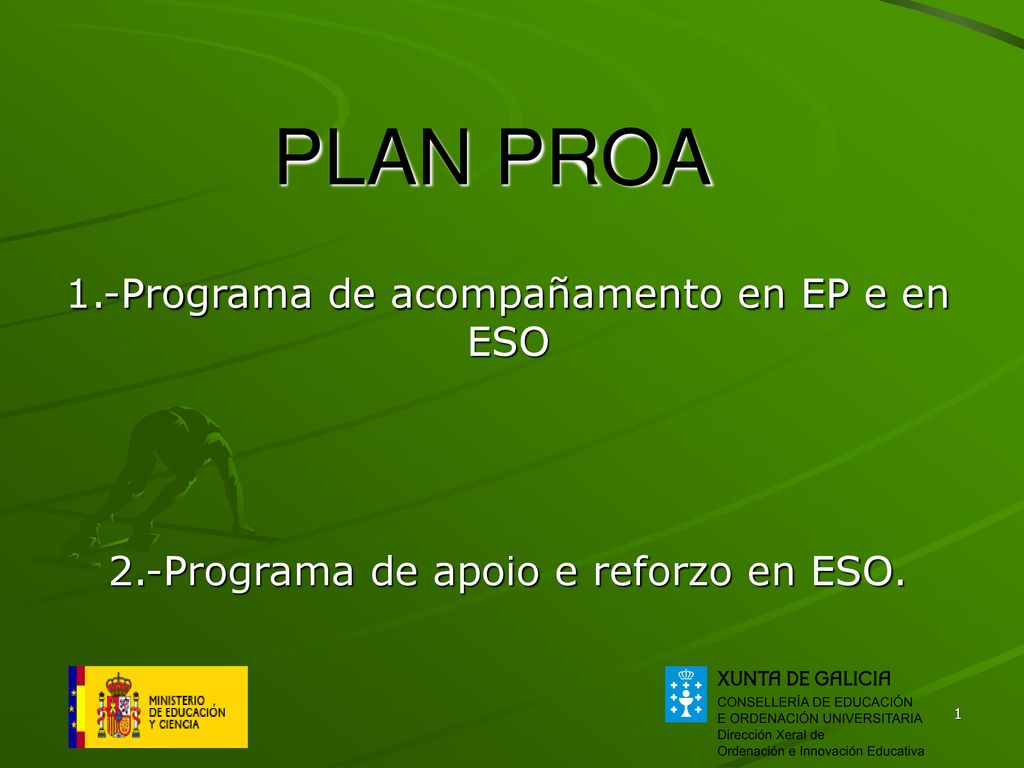 PLAN PROA 1.-Programa de acompañamento en EP e en ESO