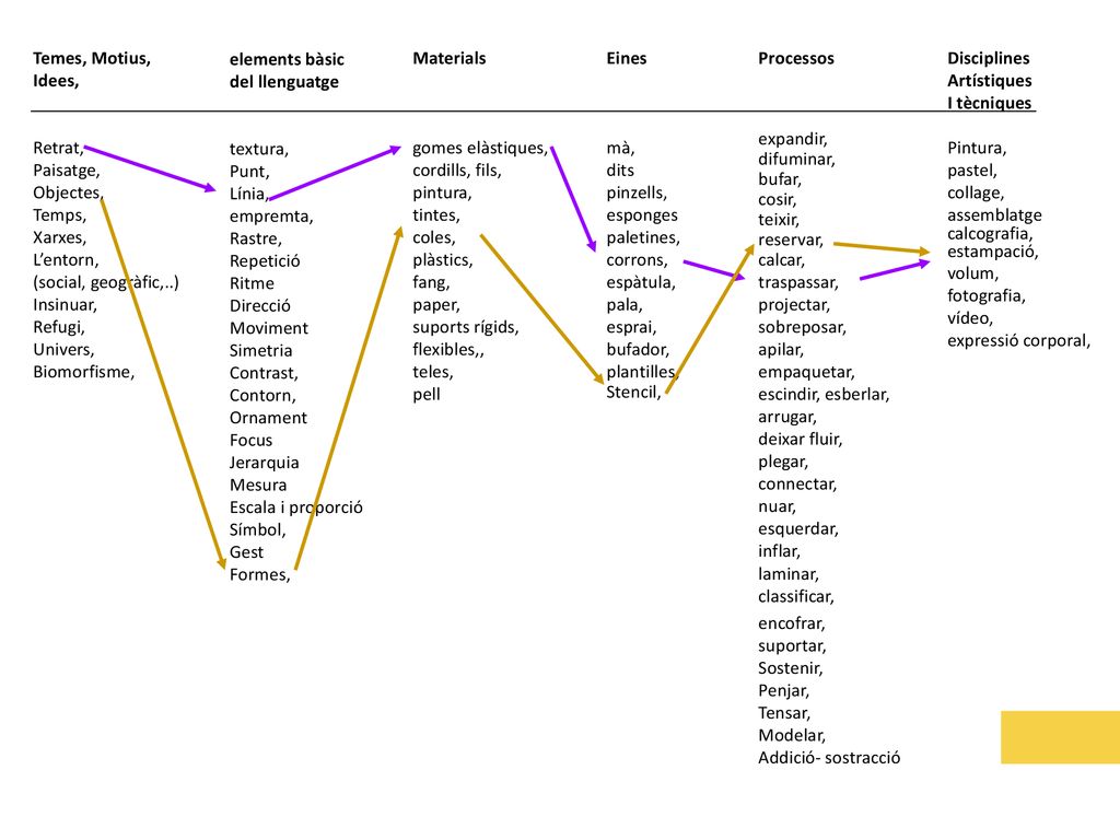 Temes, Motius, Idees, Retrat, Paisatge, Objectes, Temps, Xarxes, L’entorn, (social, geogràfic,..)