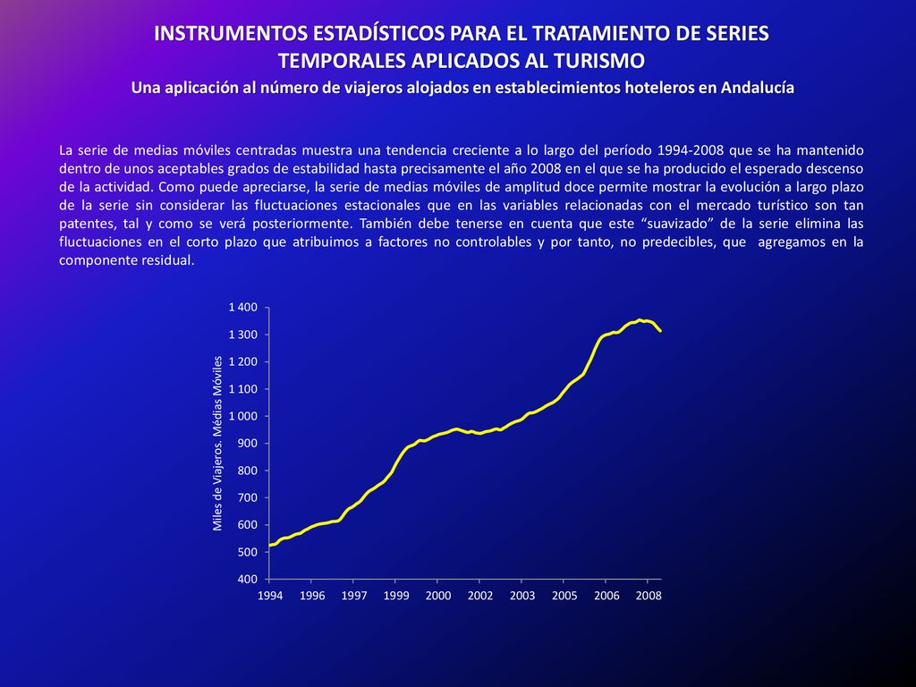 INSTRUMENTOS ESTADÍSTICOS PARA EL TRATAMIENTO DE SERIES TEMPORALES APLICADOS AL TURISMO