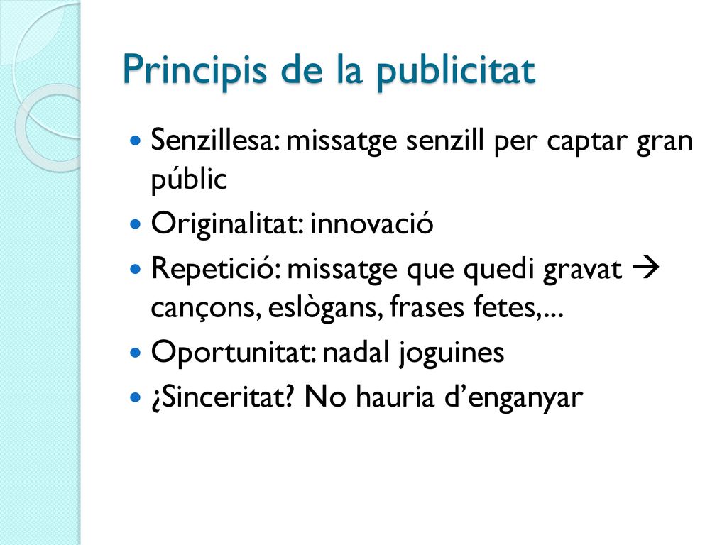 Principis de la publicitat