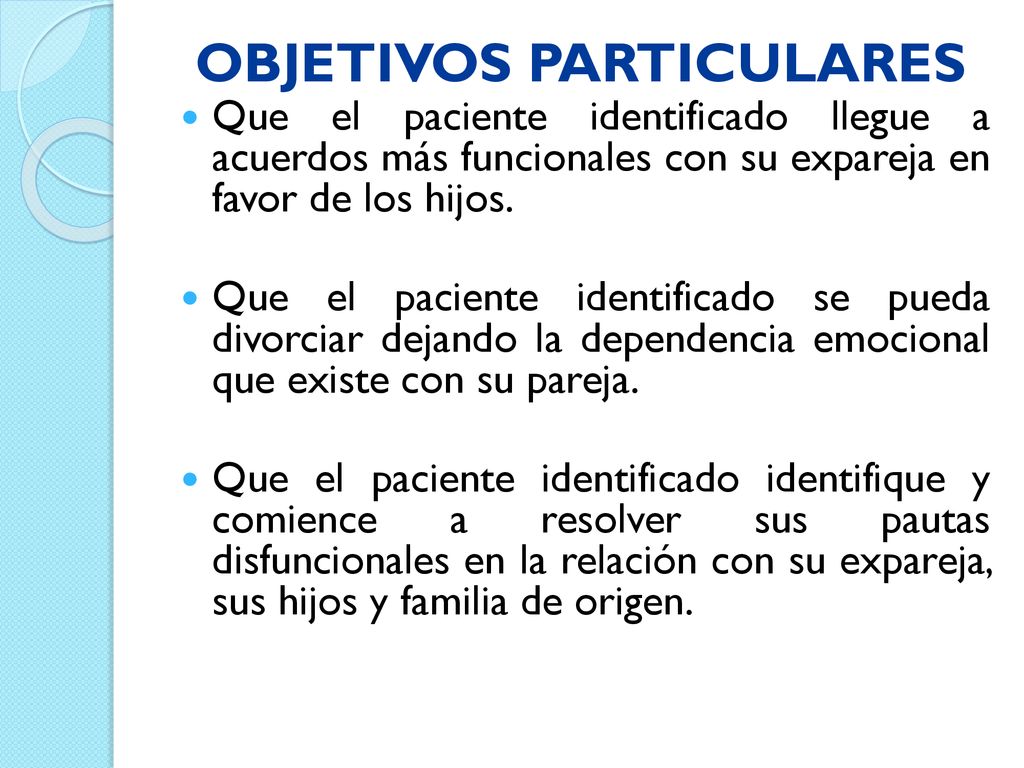 OBJETIVOS PARTICULARES