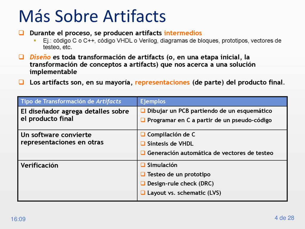 Más Sobre Artifacts Durante el proceso, se producen artifacts intermedios.