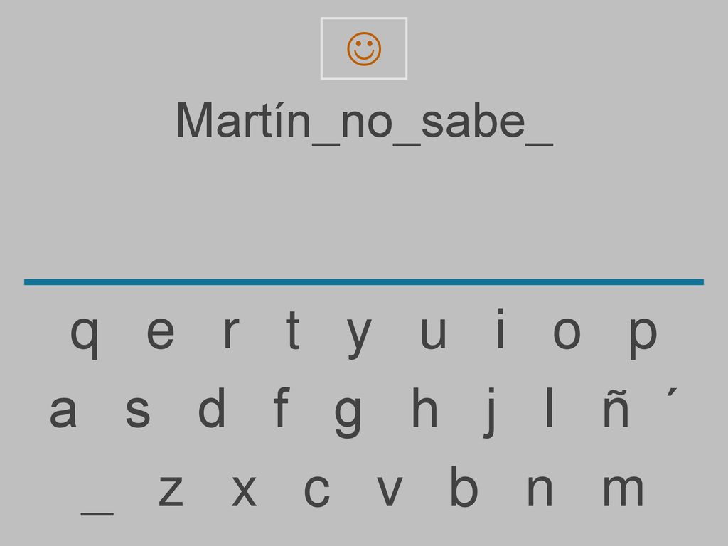 q e r t y u i o p a s d f g h j l ñ ´ _ z x c v b n m Martín_no_sabe_