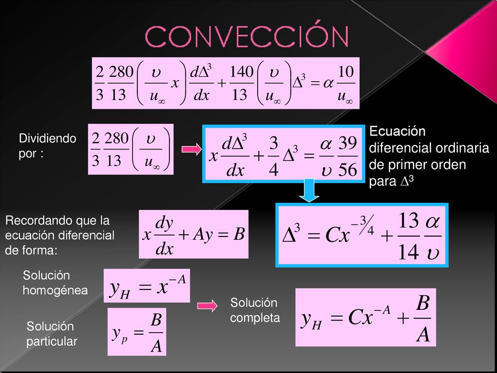 Ecuación diferencial ordinaria de primer orden para D3