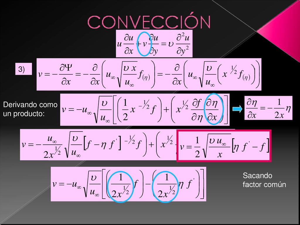 3) Derivando como un producto: Sacando factor común