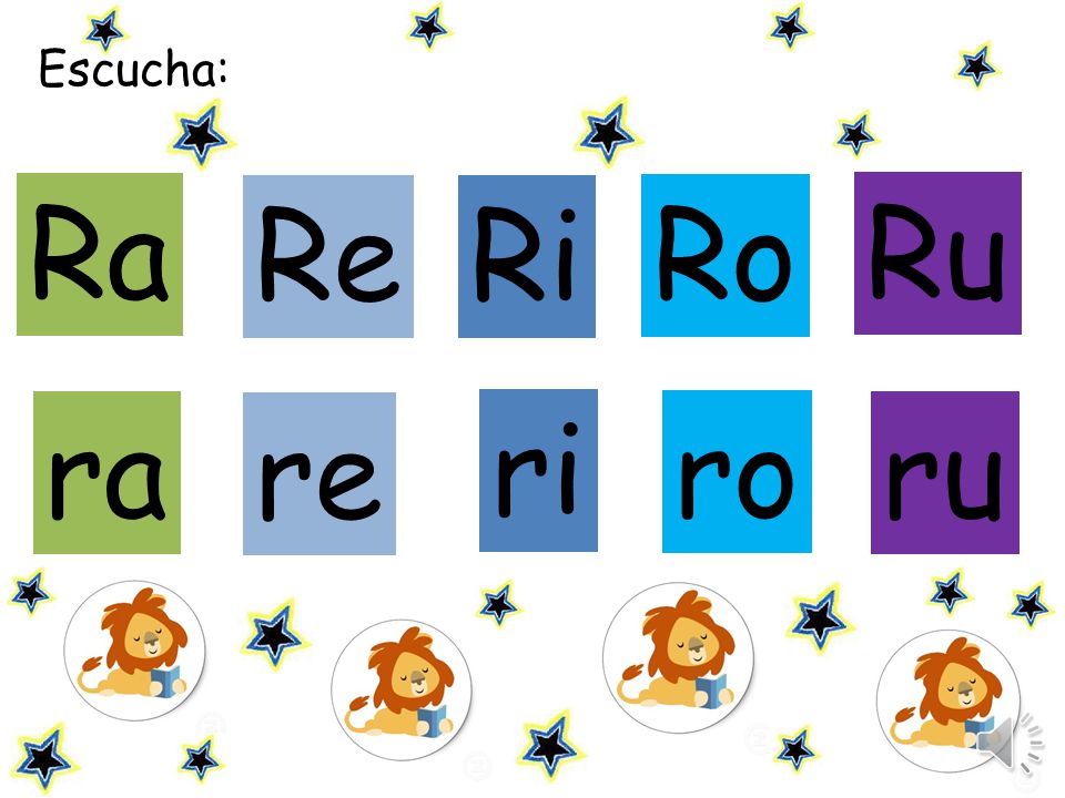 Escucha: Ra Re Ri Ro Ru ra re ri ro ru