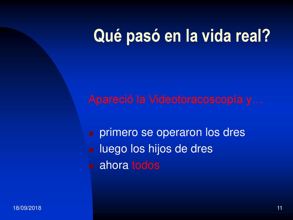 Qué pasó en la vida real Apareció la Videotoracoscopía y…