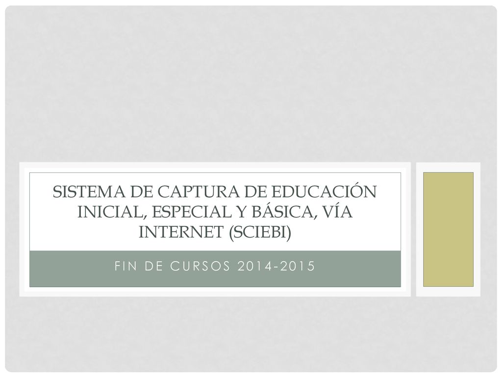 SISTEMA DE CAPTURA DE EDUCACIÓN INICIAL, ESPECIAL Y BÁSICA, VÍA INTERNET (sciebi)