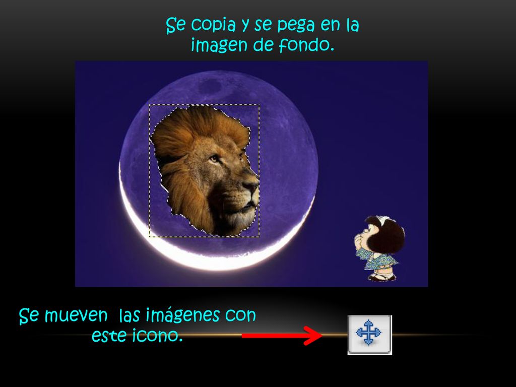 Se copia y se pega en la imagen de fondo.