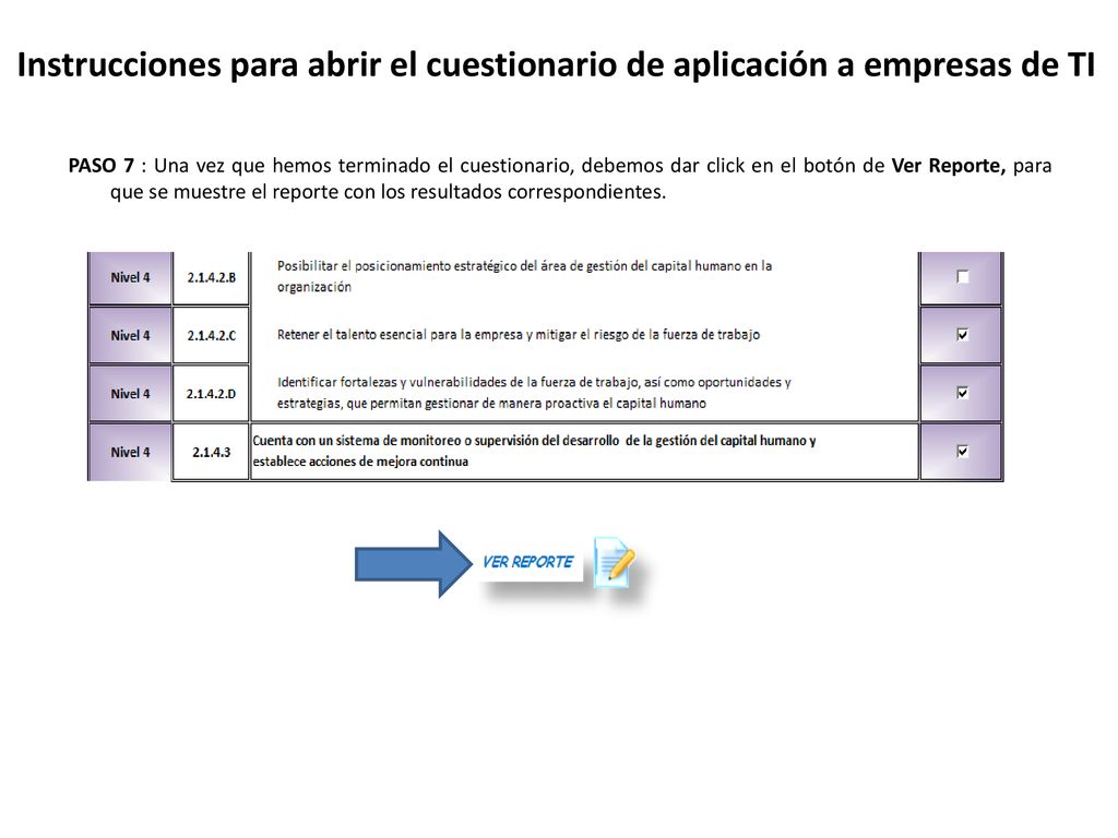Instrucciones para abrir el cuestionario de aplicación a empresas de TI