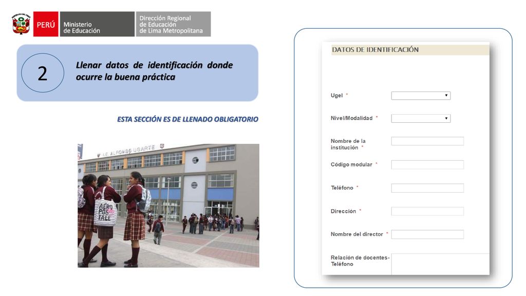 2 Llenar datos de identificación donde ocurre la buena práctica