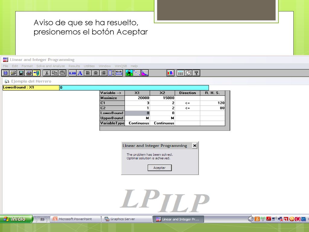 Aviso de que se ha resuelto, presionemos el botón Aceptar