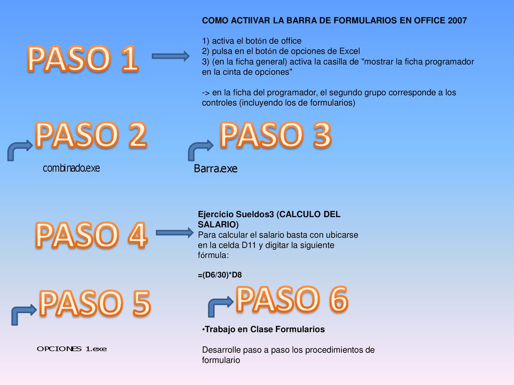 PASO 1 PASO 2 PASO 3 PASO 4 PASO 6 PASO 5