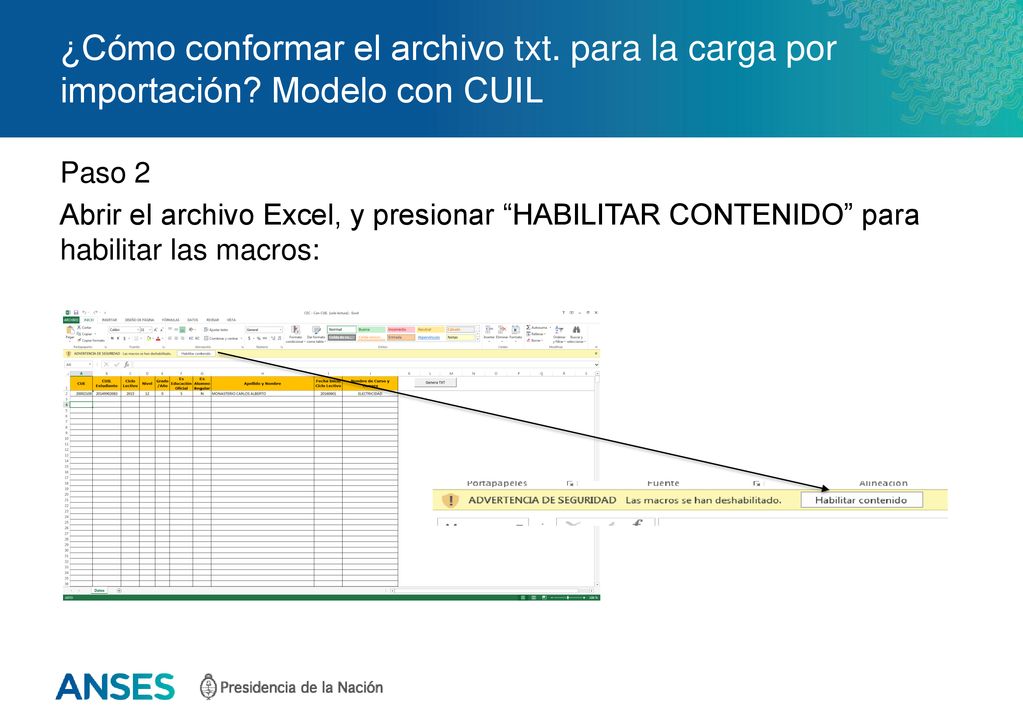 ¿Cómo conformar el archivo txt. para la carga por importación