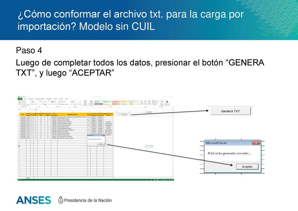 ¿Cómo conformar el archivo txt. para la carga por importación