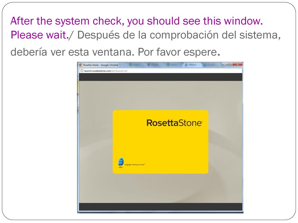 After the system check, you should see this window. Please wait