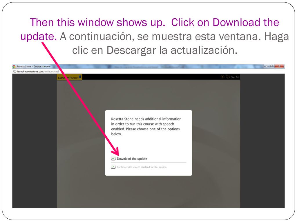 Then this window shows up. Click on Download the update