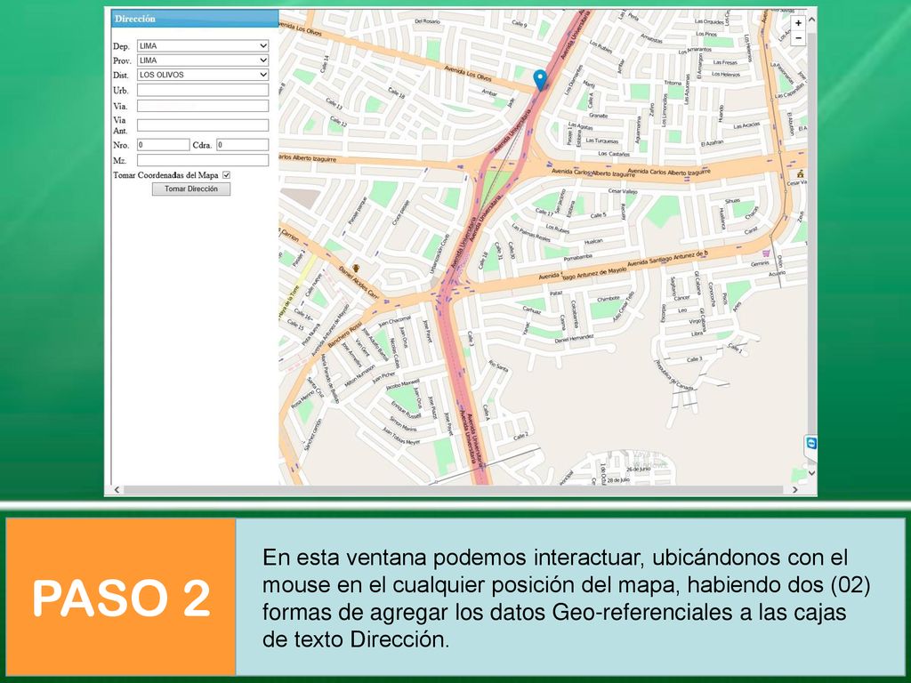 PASO 2 En esta ventana podemos interactuar, ubicándonos con el