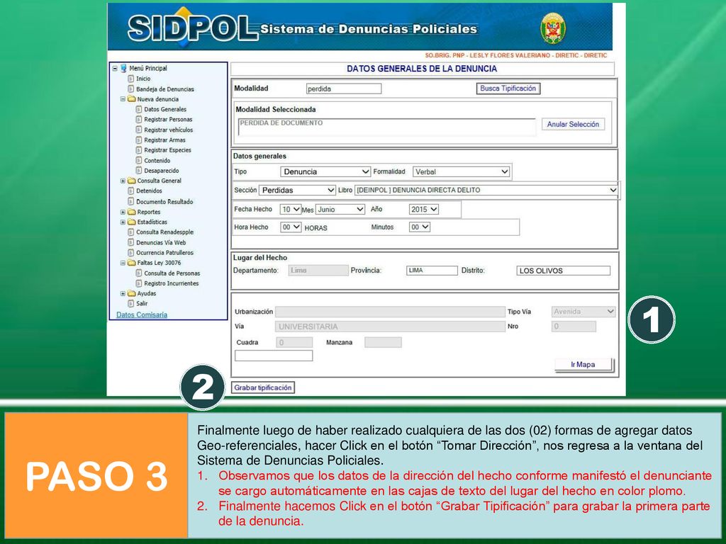 1 2. PASO 3. Finalmente luego de haber realizado cualquiera de las dos (02) formas de agregar datos.