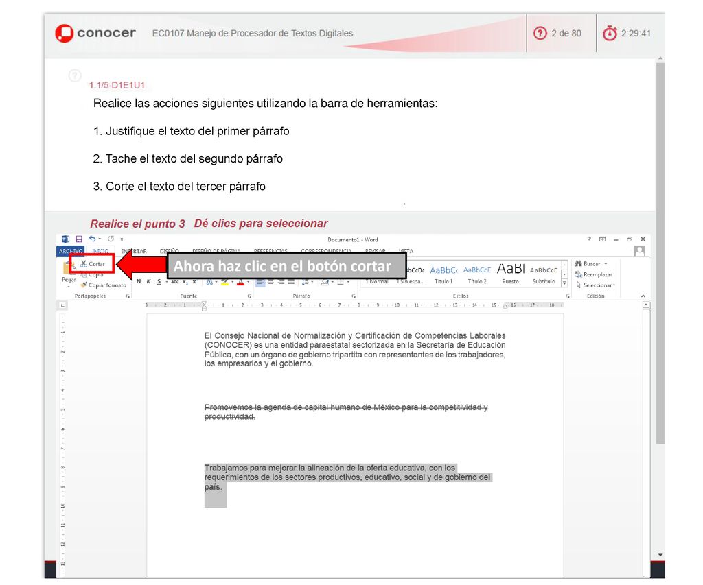 Ahora haz clic en el botón cortar